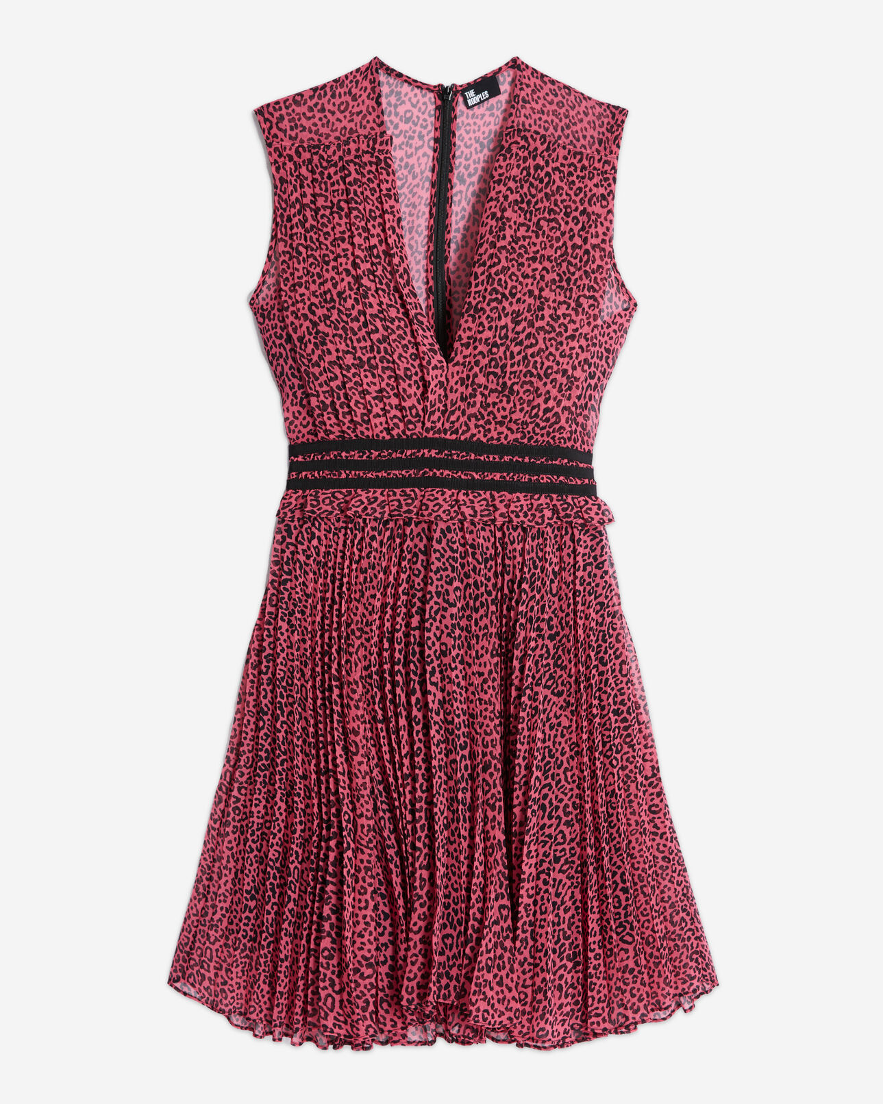 The Kooples WOMEN PINK BLACK short printed pink dress