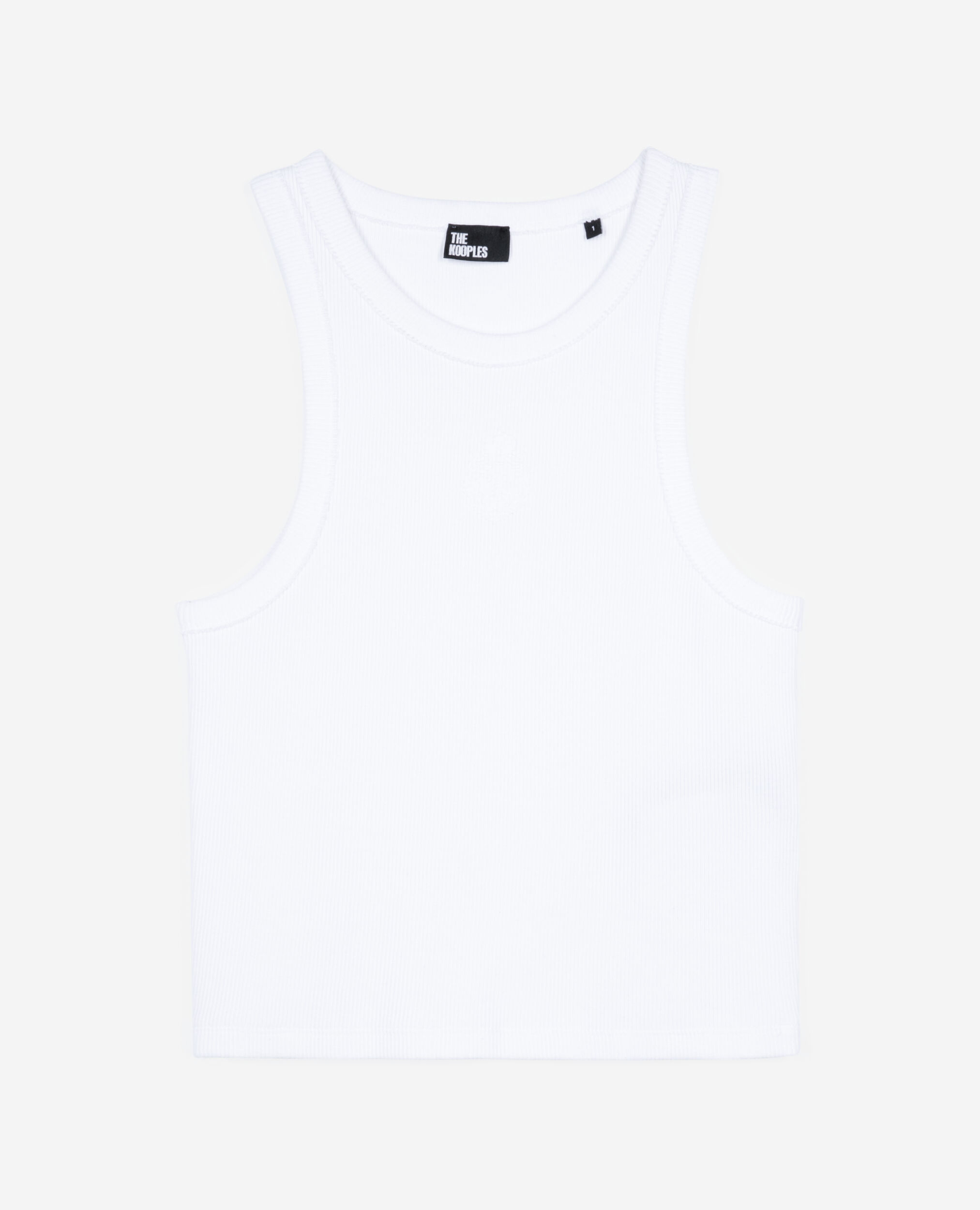 Tank top with white crest, WHITE, hi-res image number null