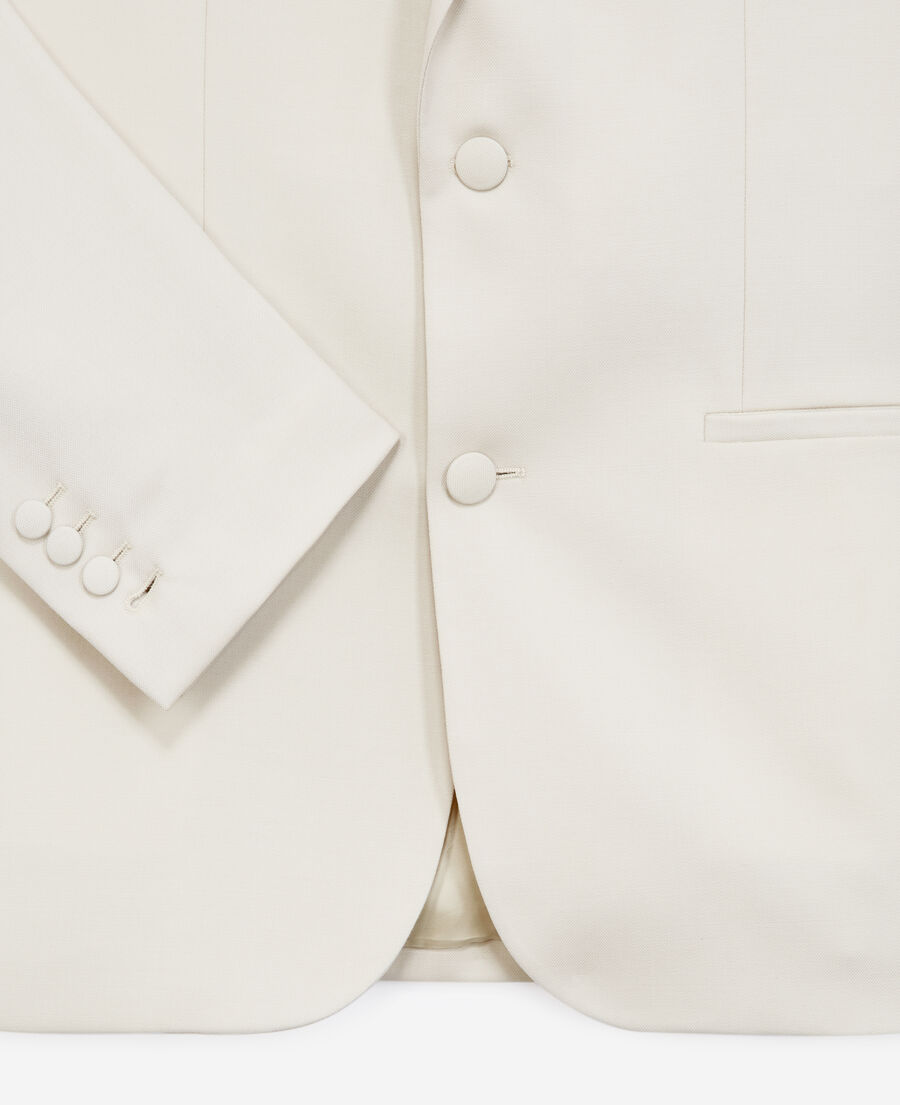 chaqueta blanco crudo botones recubiertos