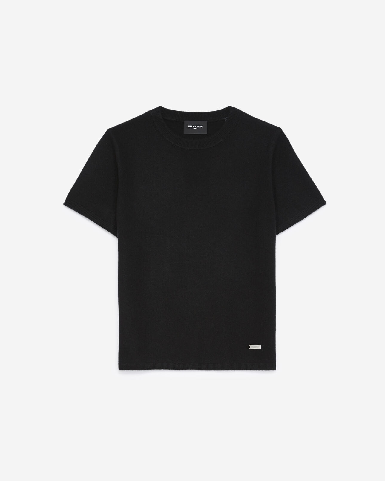 The Kooples FEMME BLACK pull cachemire noir à manches courtes