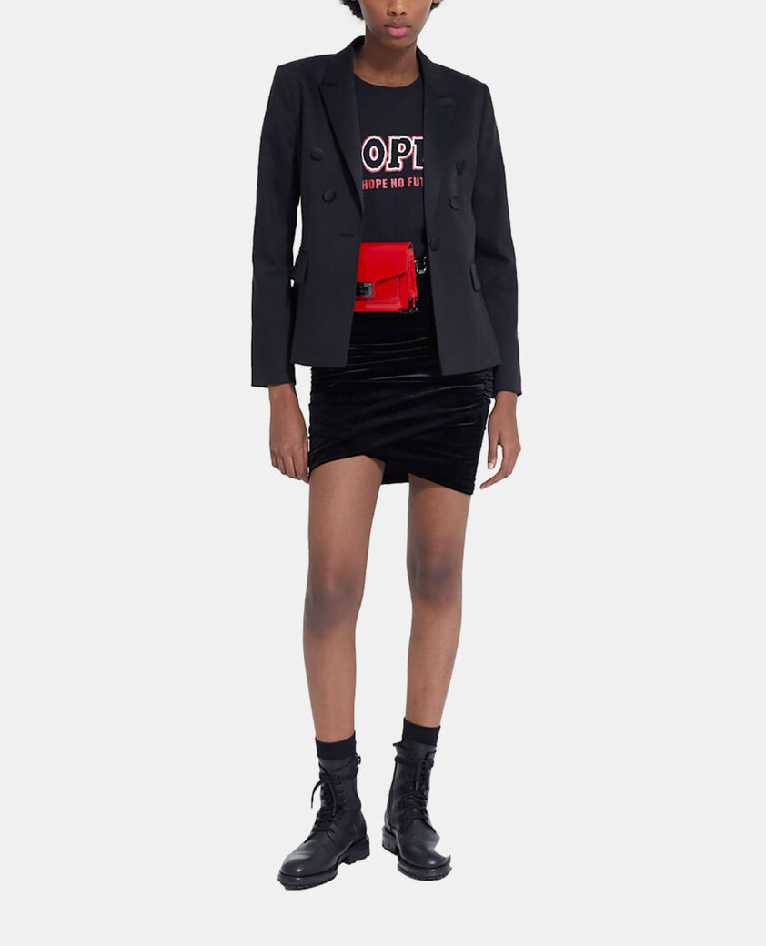 The Kooples WOMEN BLACK black wool suit jacket