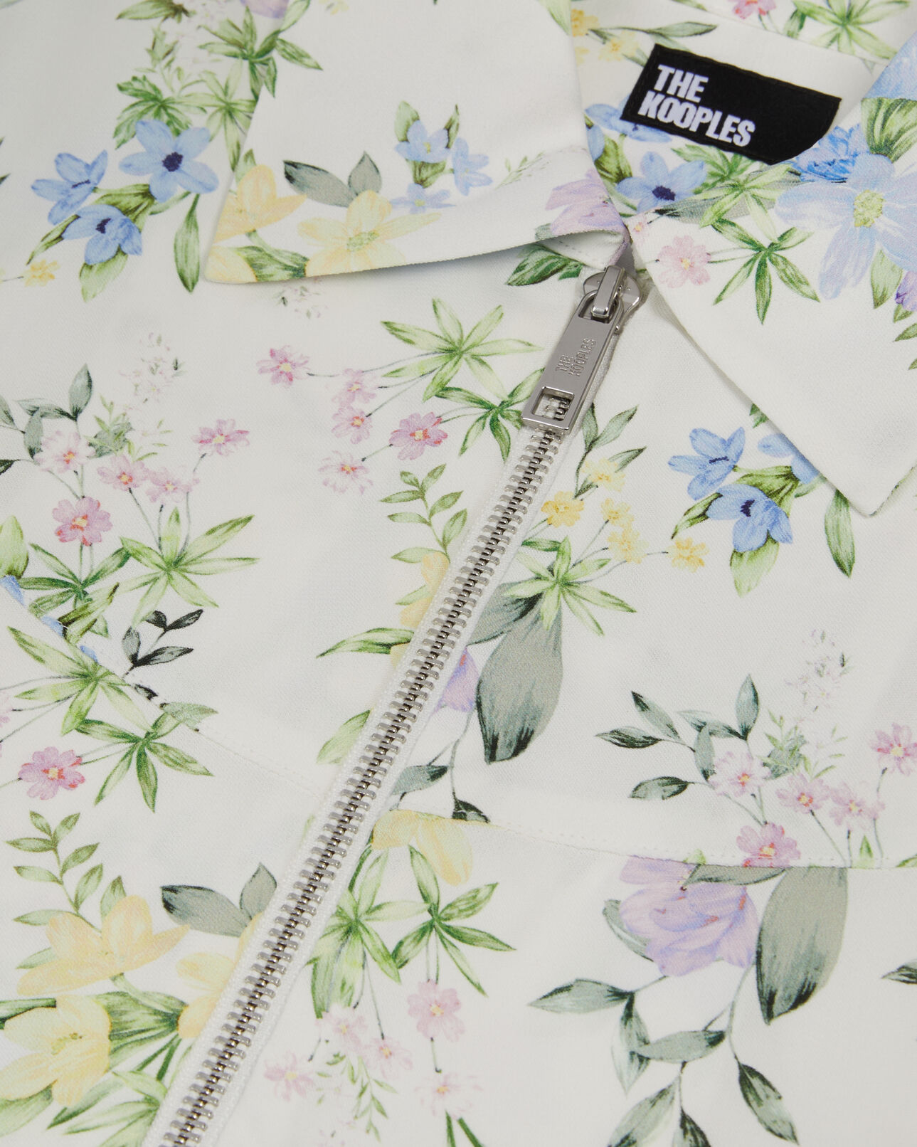 The Kooples FEMME LIGHT BLUE/WHITE chemise fleurie avec zip