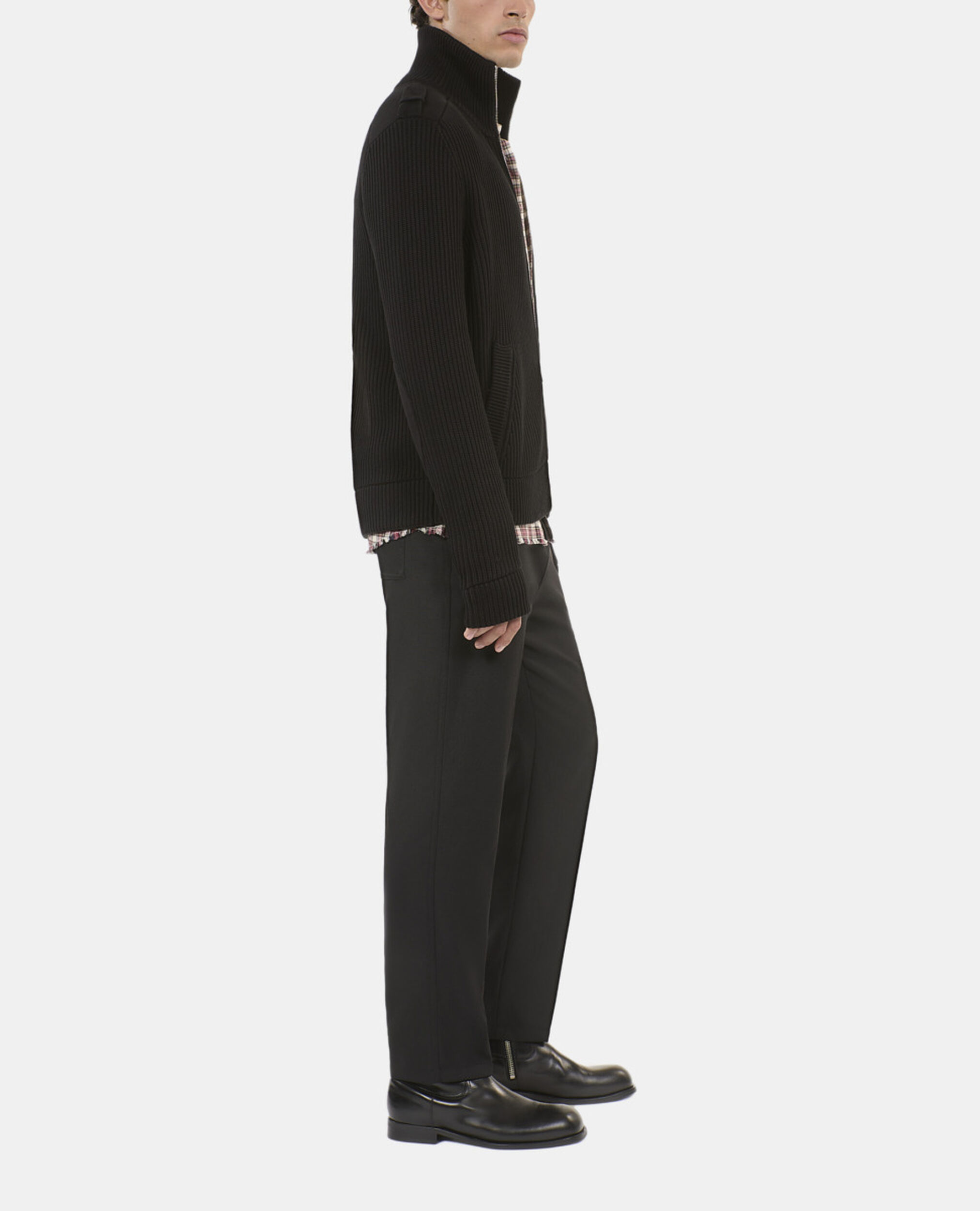 Black cotton cardigan, BLACK, hi-res image number null