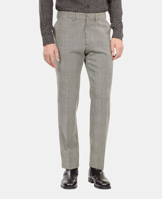 The Kooples HOMME BLACK WHITE pantalon de costume en laine pied de poule noir et blanc