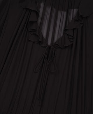 The Kooples FEMME BLACK STONE robe courte avec volants noire