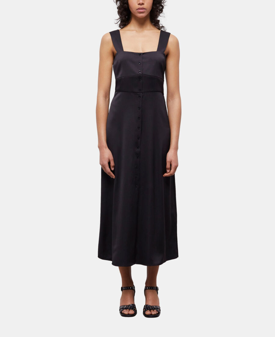 The Kooples FEMME BLACK robe longue noire avec boutonnage