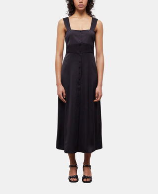 The Kooples FEMME BLACK robe longue noire avec boutonnage