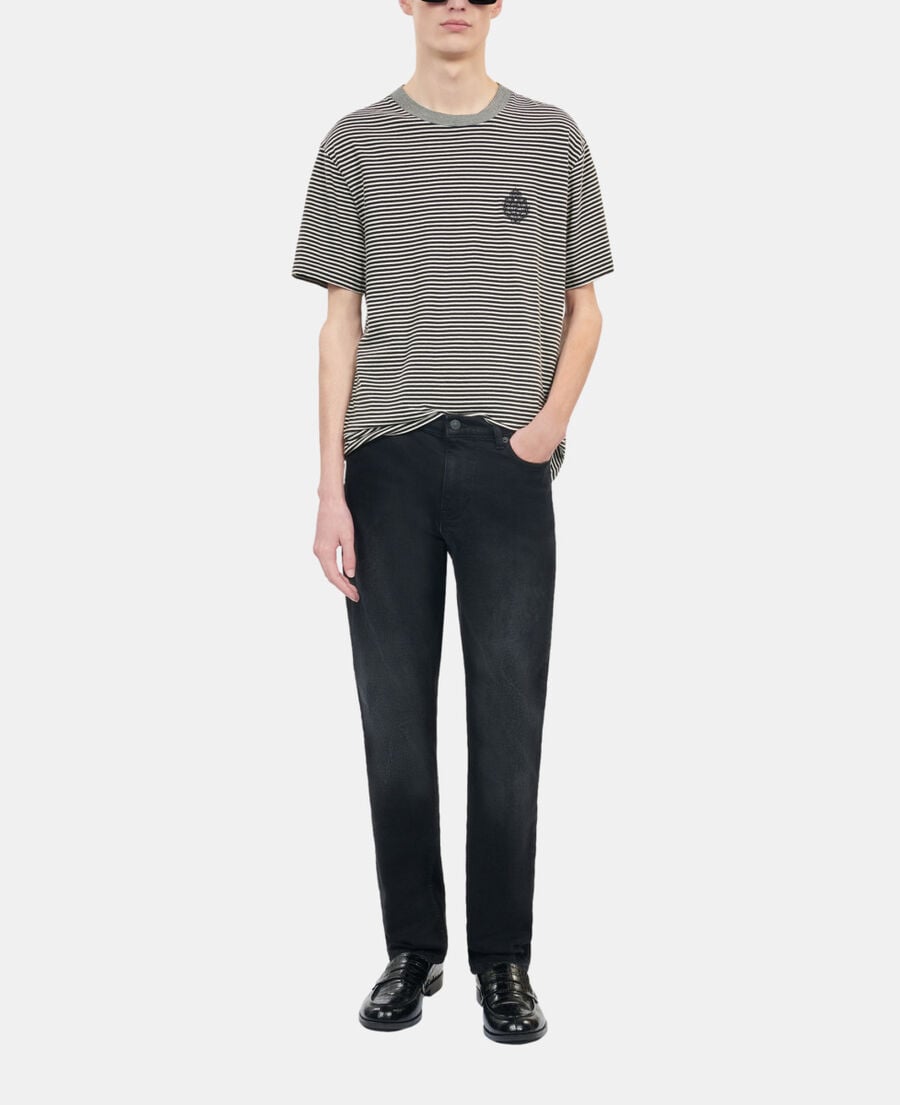 The Kooples H BLACK / WHITE striped blazon t-shirt