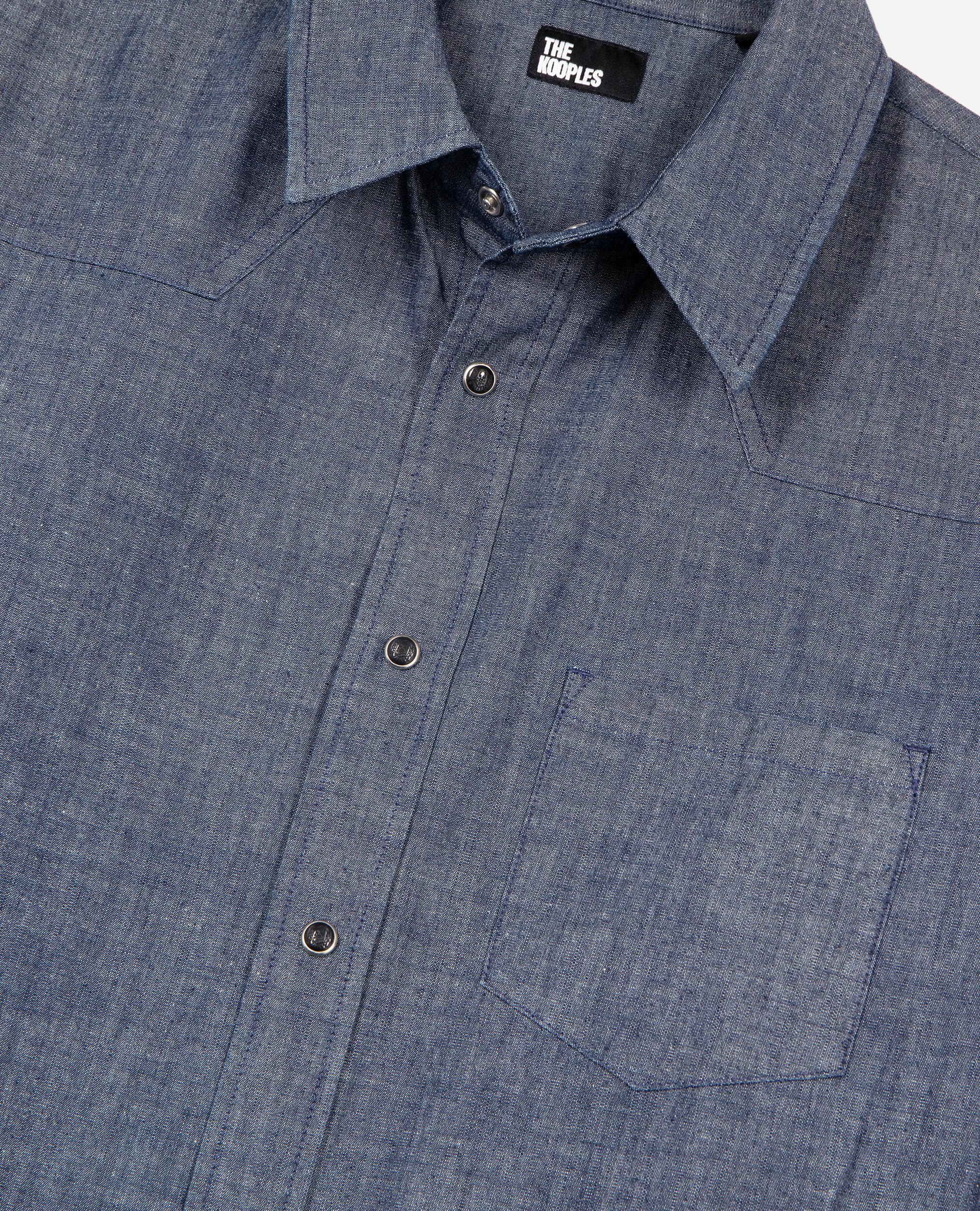 Blue raw denim shirt, BLUE ELECTRIC, hi-res image number null