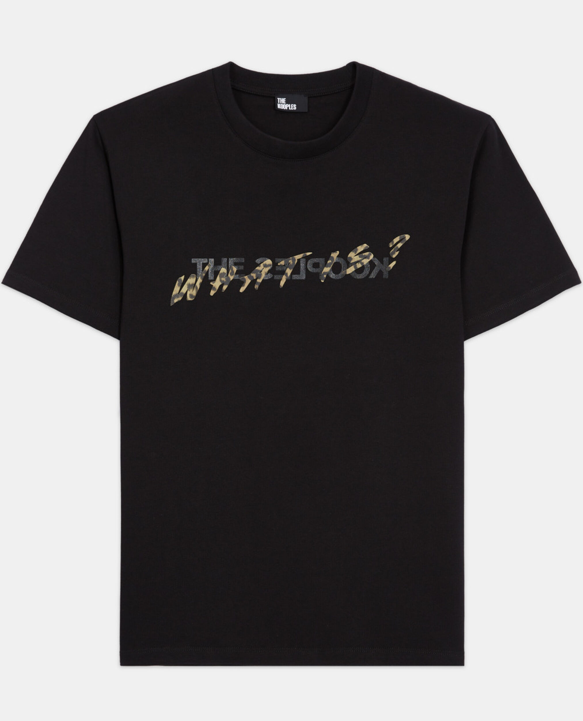 Black and leopard print what is T-shirt, BLACK, hi-res image number null