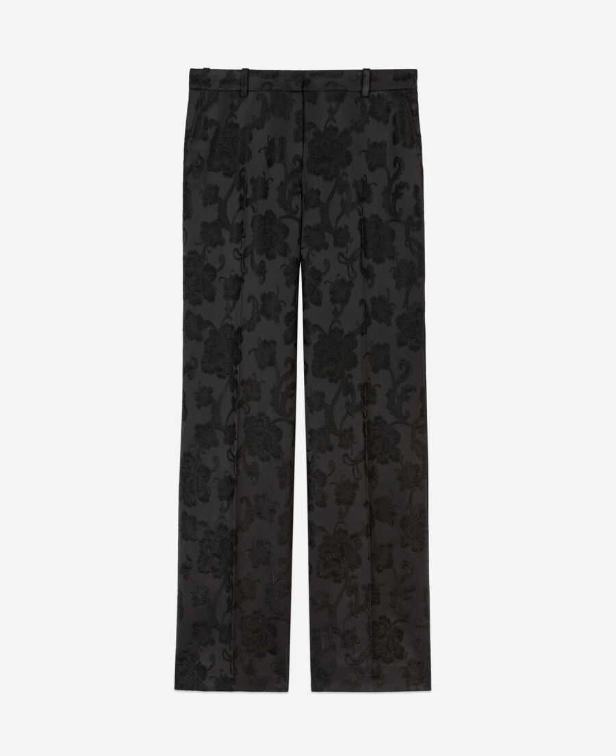 black floral suit trousers