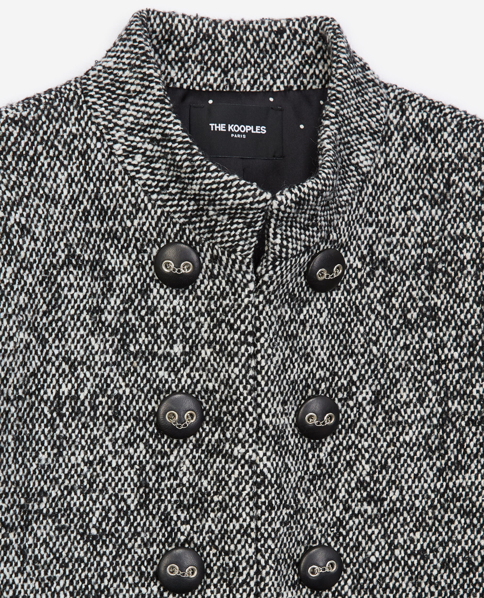 Flecked black and white wool jacket, BLACK WHITE, hi-res image number null