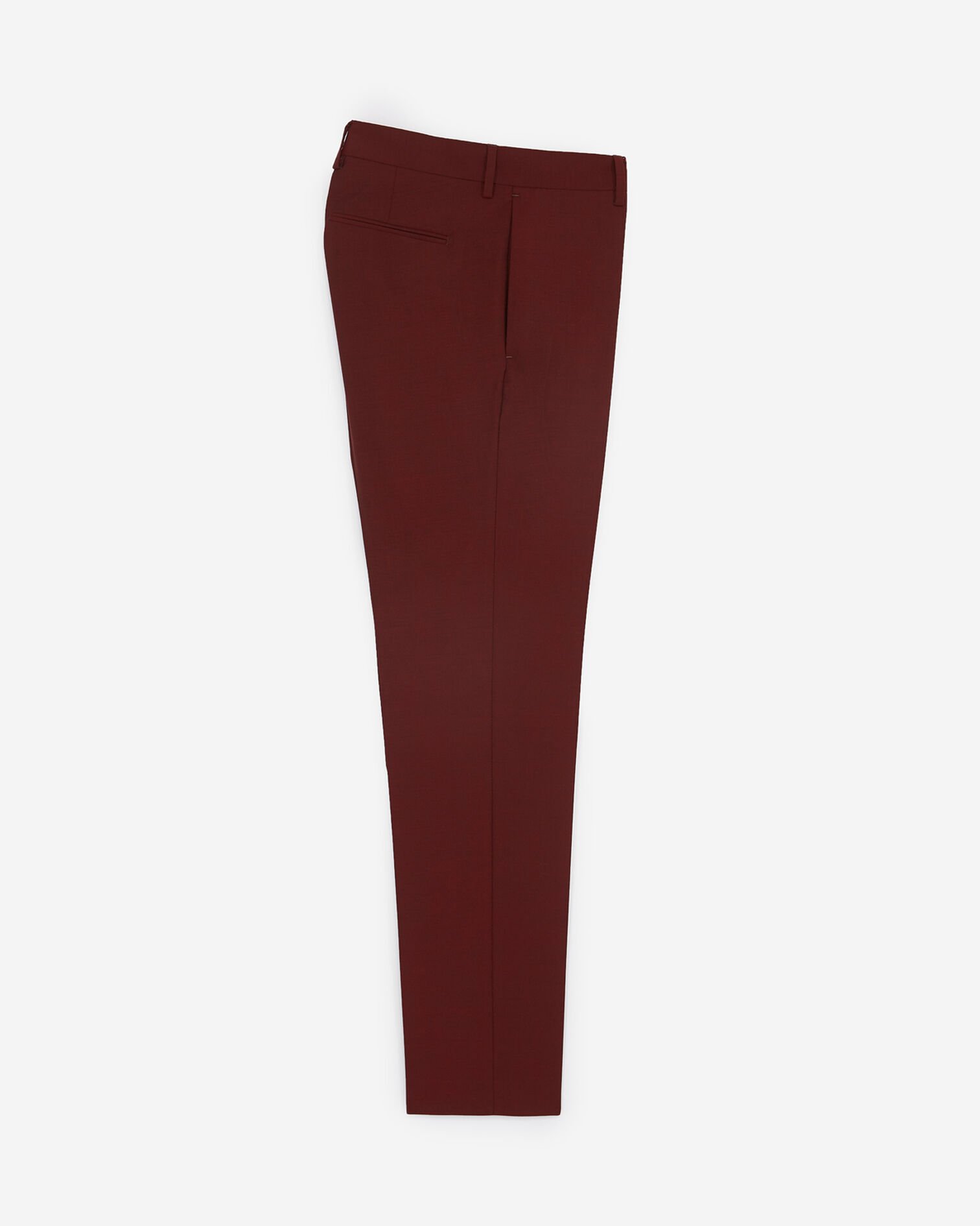 Slim-fitting burgundy wool pants w/piping, BURGUNDY, hi-res image number null