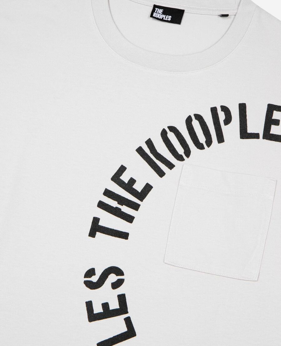 The Kooples MEN LIGHT GREY t-shirt with grey screen print