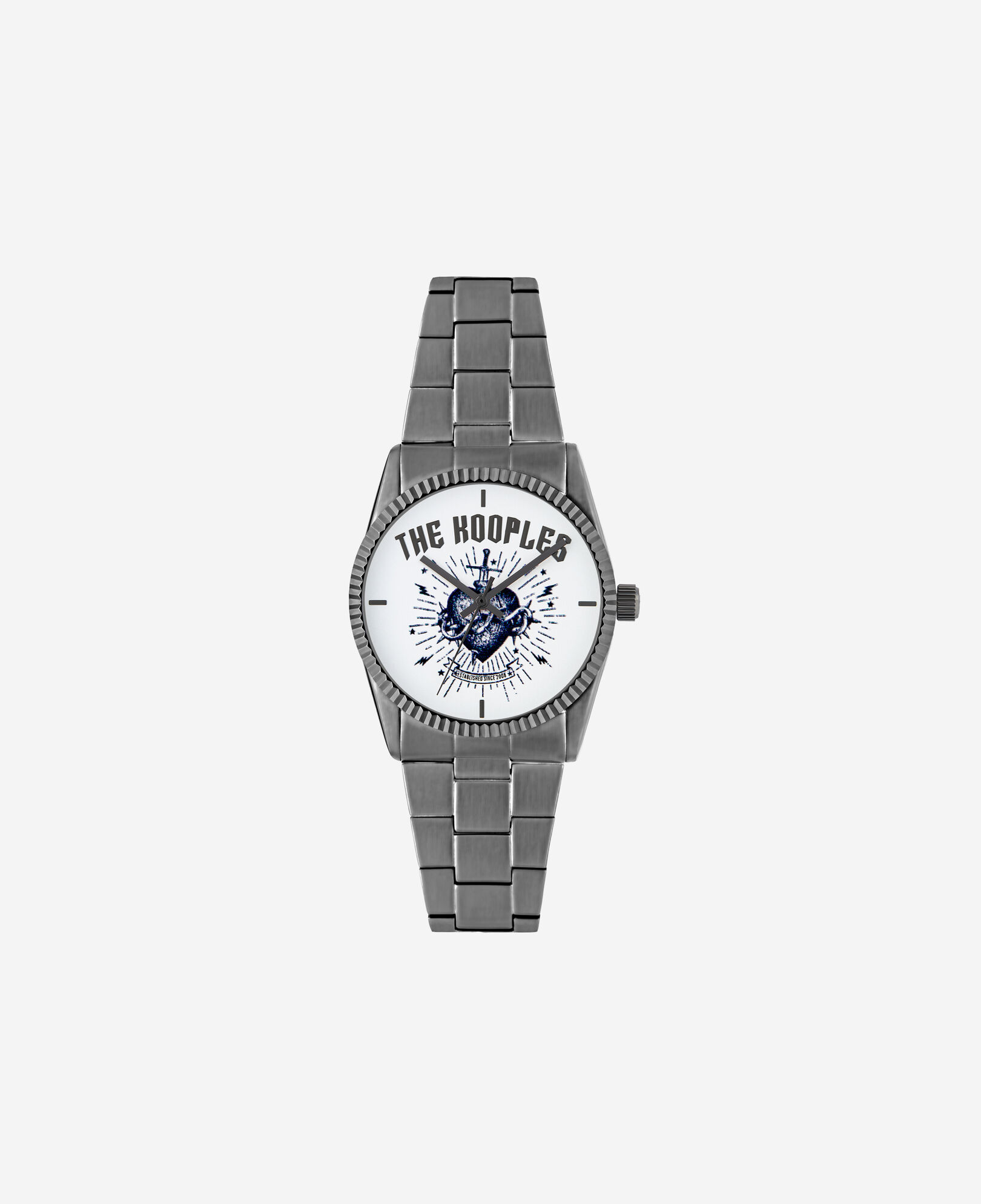 The Kooples MIXED BLACK GUN METAL heart - dagger watch