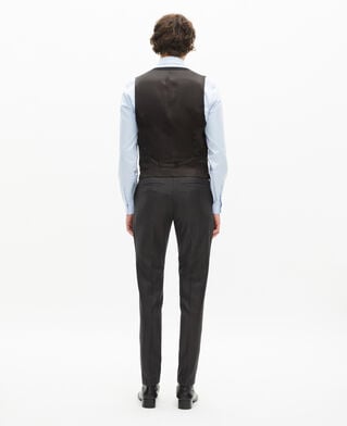 The Kooples MEN BLACK black suit vest in wool tailored cut