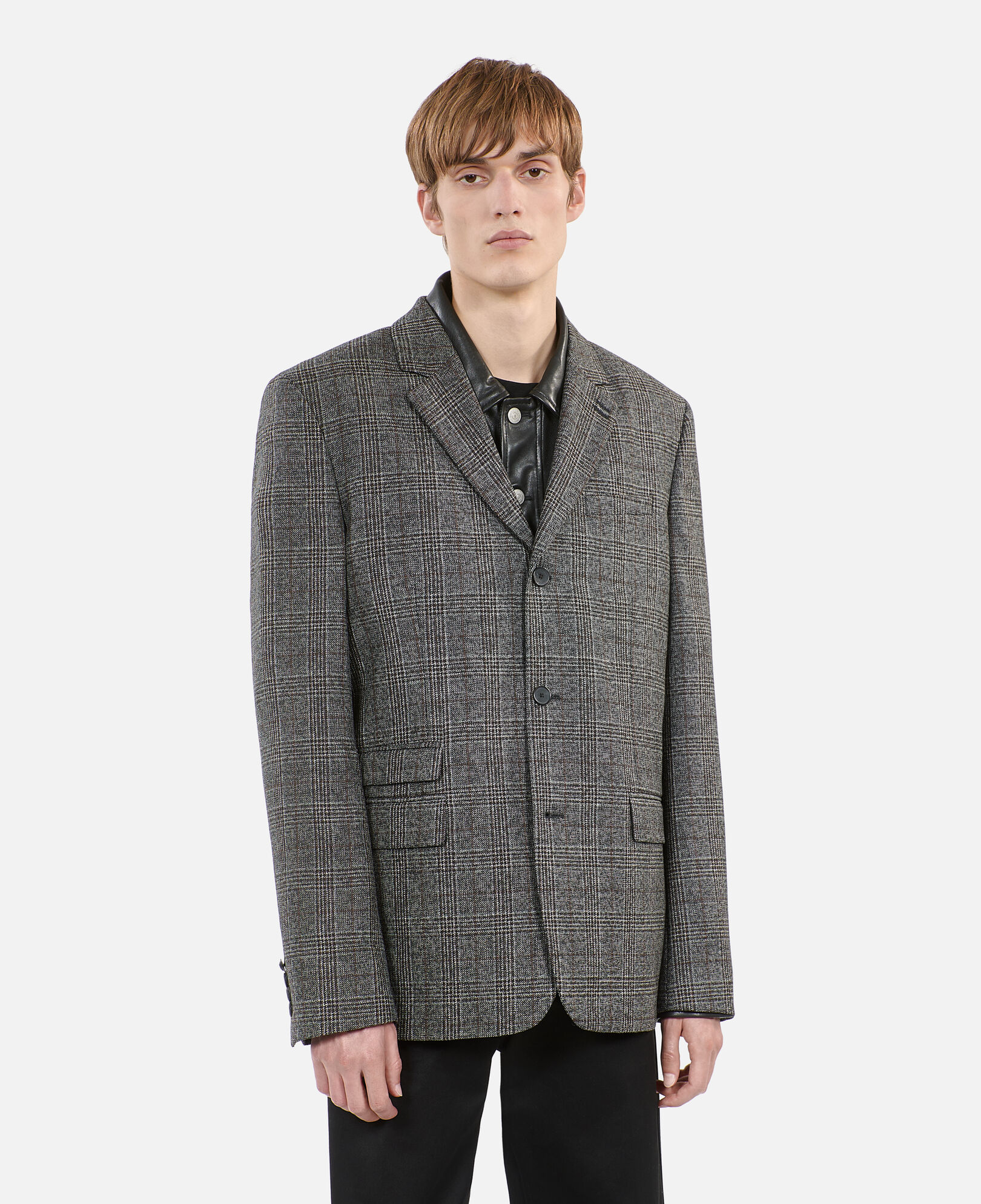 The Kooples HOMME BROWN / BLACK blazer en laine prince de galles