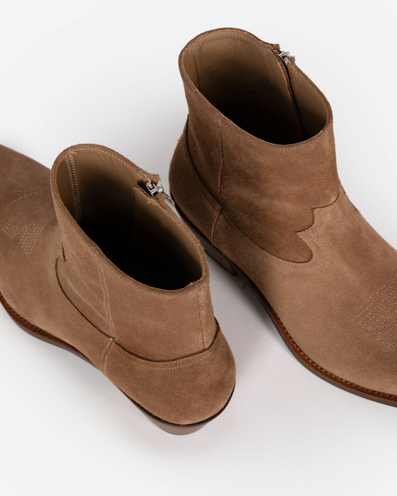 The Kooples MEN BROWN brown leather western-style ankle boots