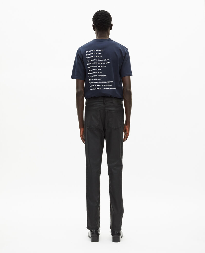 The Kooples HERREN BLACK slim-fit-jeans in lederoptik schwarz