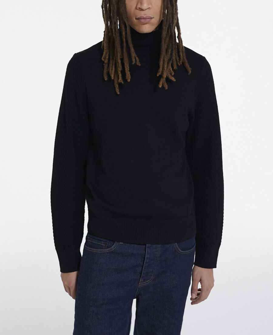 black wool sweater