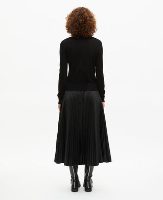 The Kooples FEMME BLACK pull col rond en laine mérinos noir