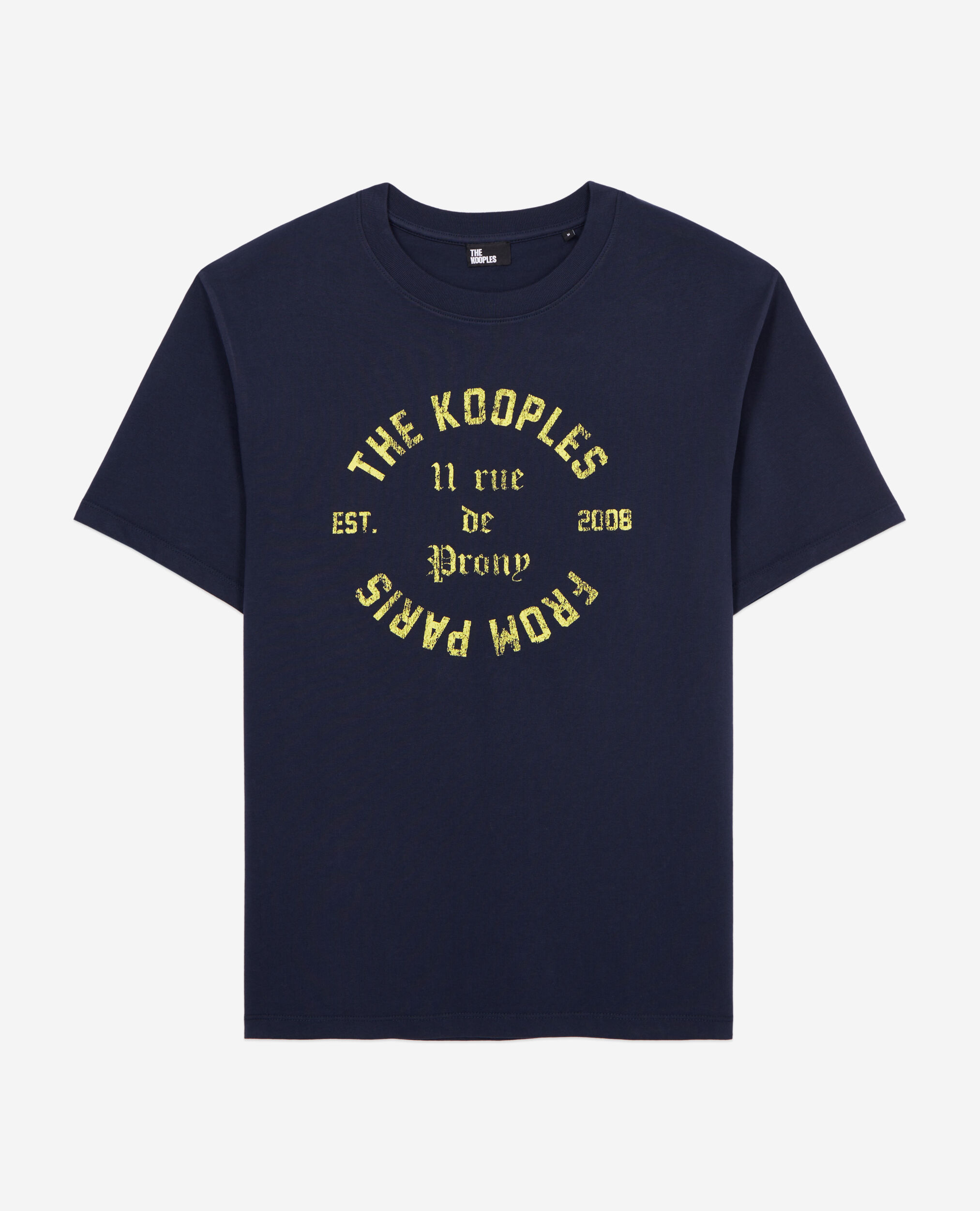 Navy blue t-shirt with 11 Rue de Prony serigraphy, NAVY, hi-res image number null
