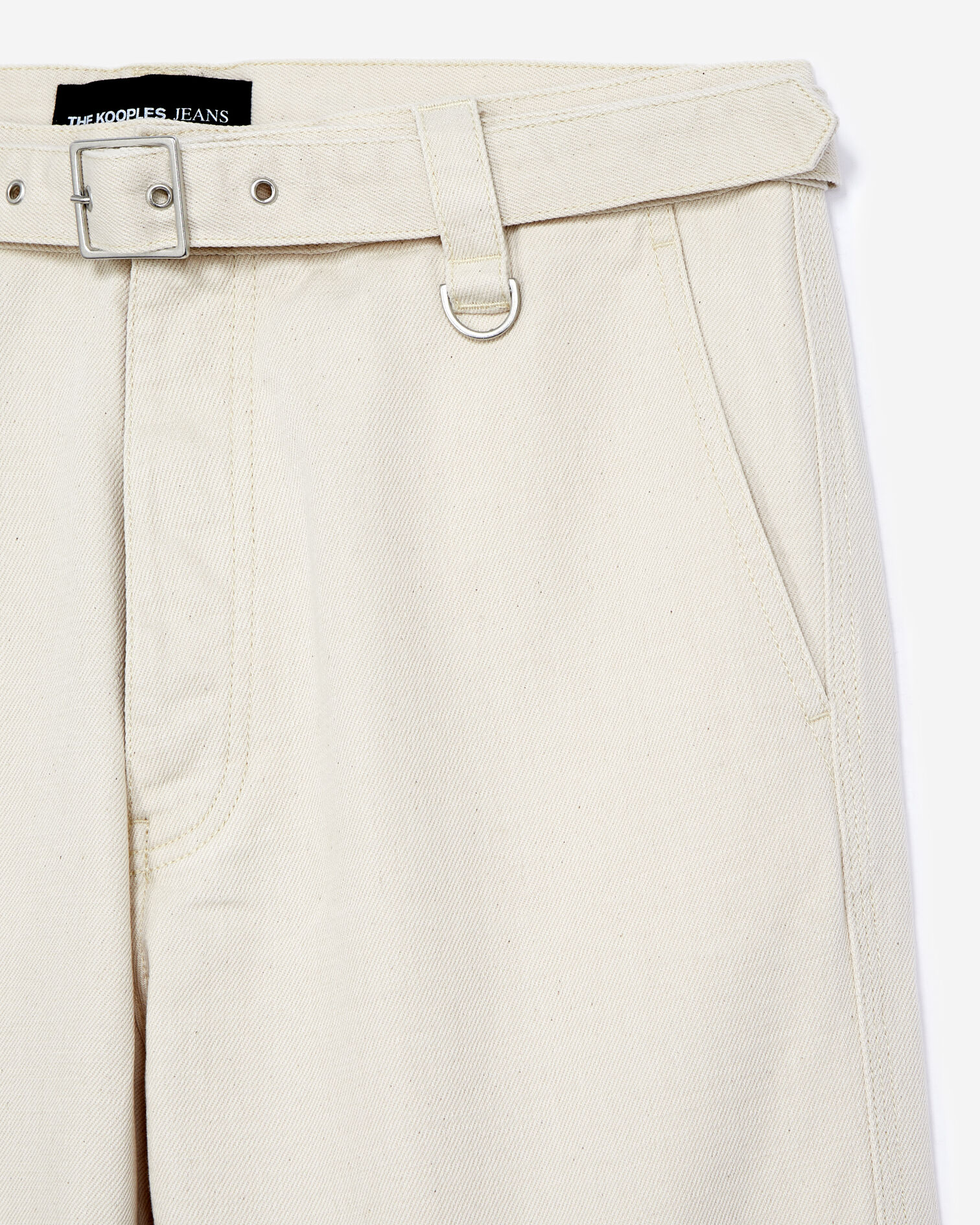 Jean brut blanc cassé ceinture intégrée, NATURAL, hi-res image number null
