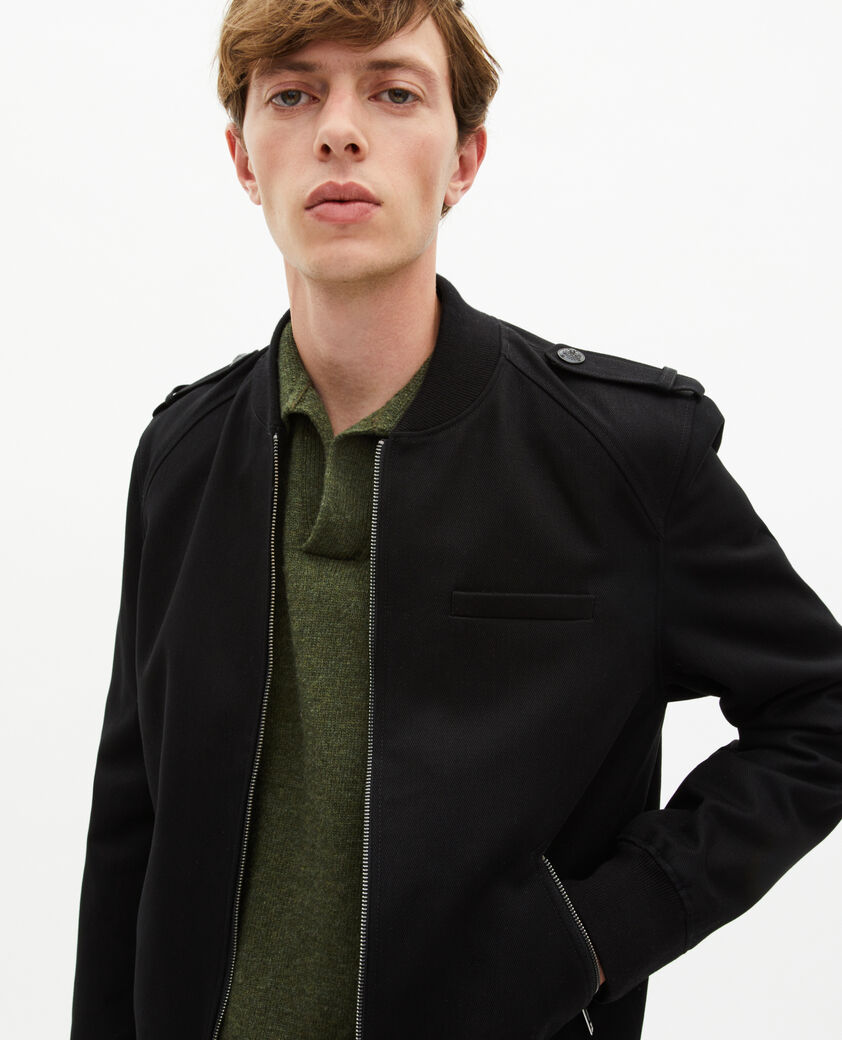 The Kooples MEN BLACK black cotton teddy jacket