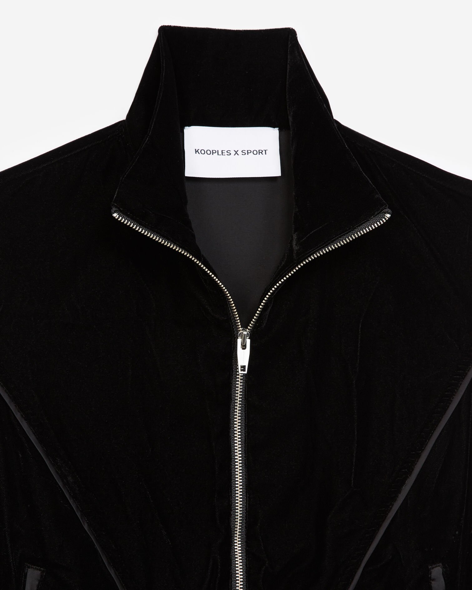 Black velvet jacket with zipper, BLACK, hi-res image number null