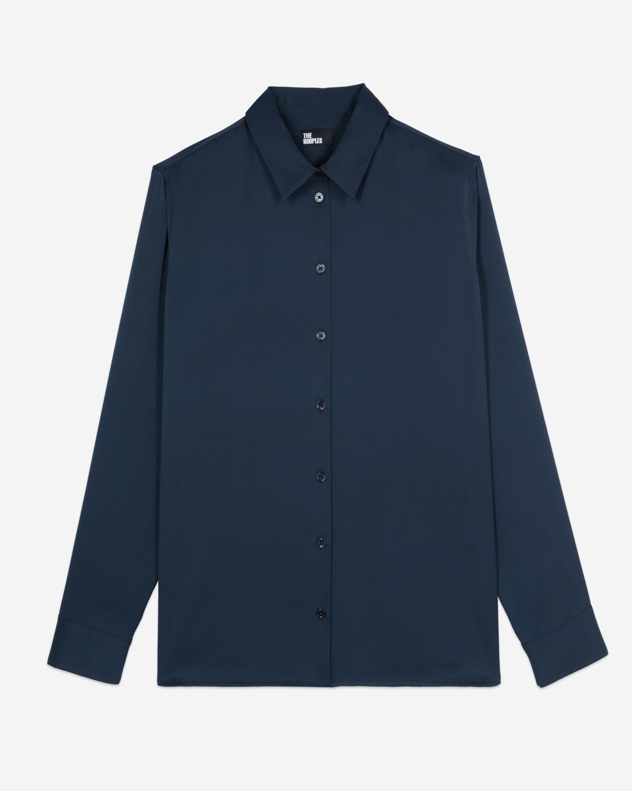 The Kooples WOMEN DARK NAVY navy blue silk shirt
