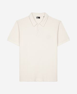 The Kooples HOMME ECRU polo en nid d'abeille avec blason &eacute;cru