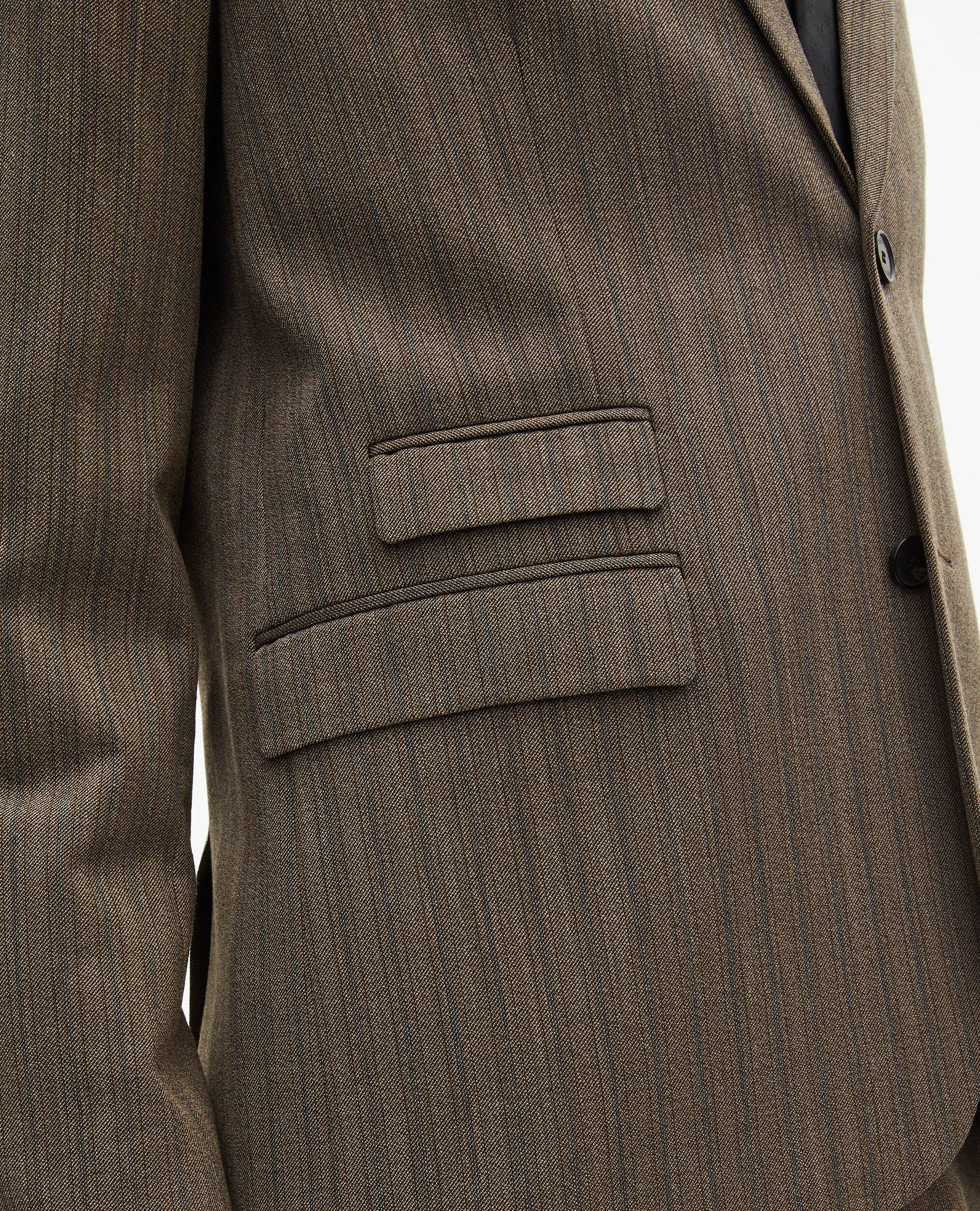 Veste de costume à rayures marron, LIGHT BROWN, hi-res image number null