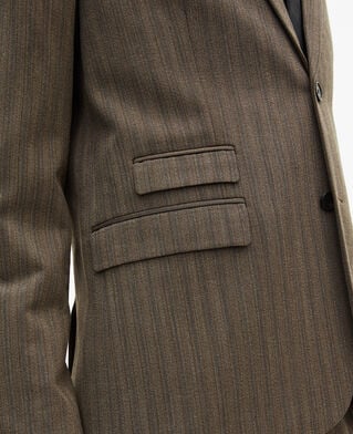 The Kooples HOMME LIGHT BROWN veste de costume à rayures marron