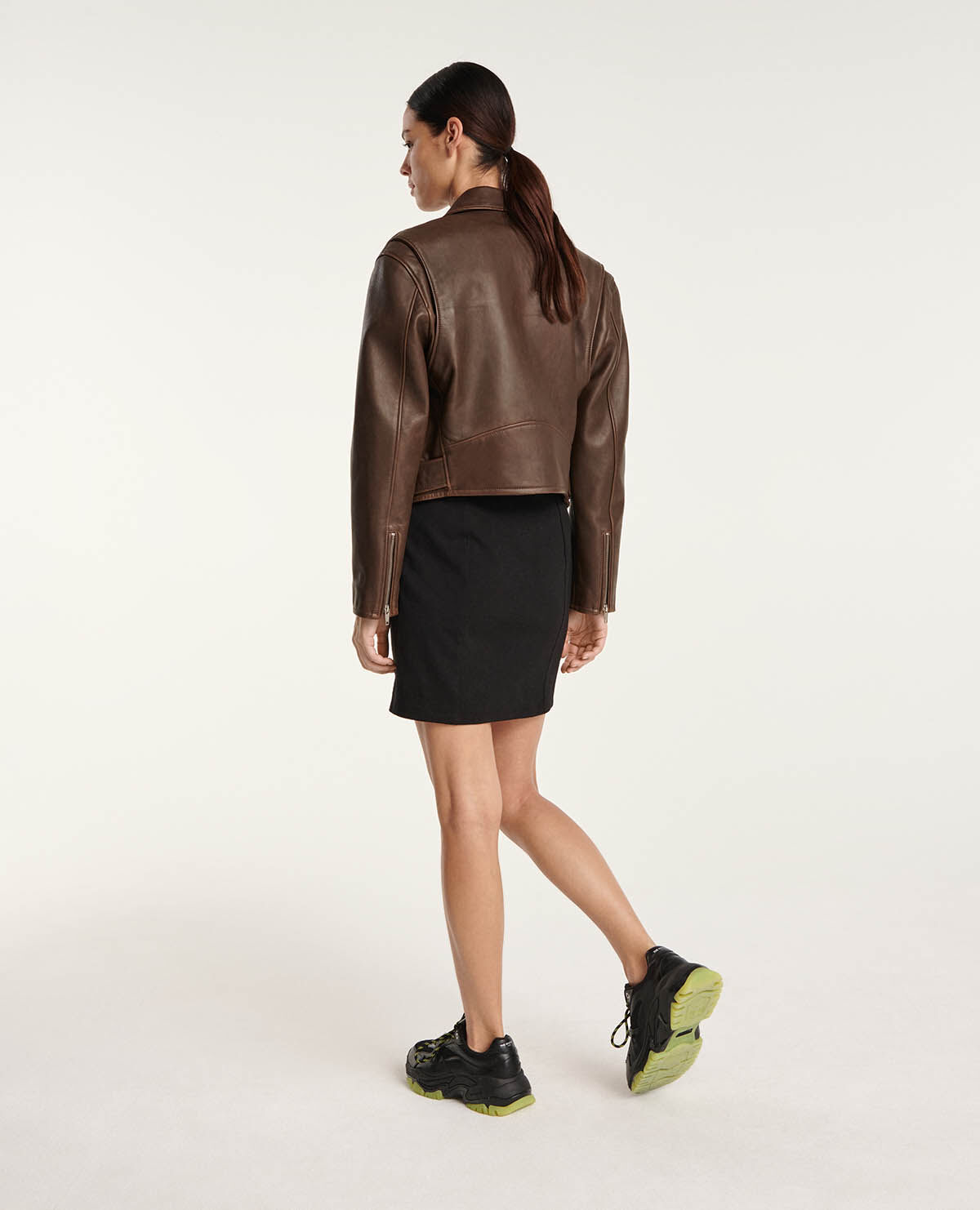 Vince black cherry leather jacket 2025