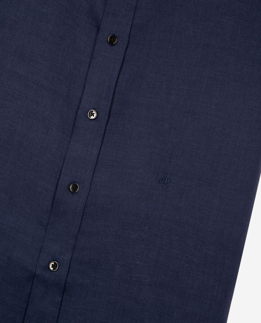 The Kooples HOMBRE NAVY camisa de lino azul marino de manga corta