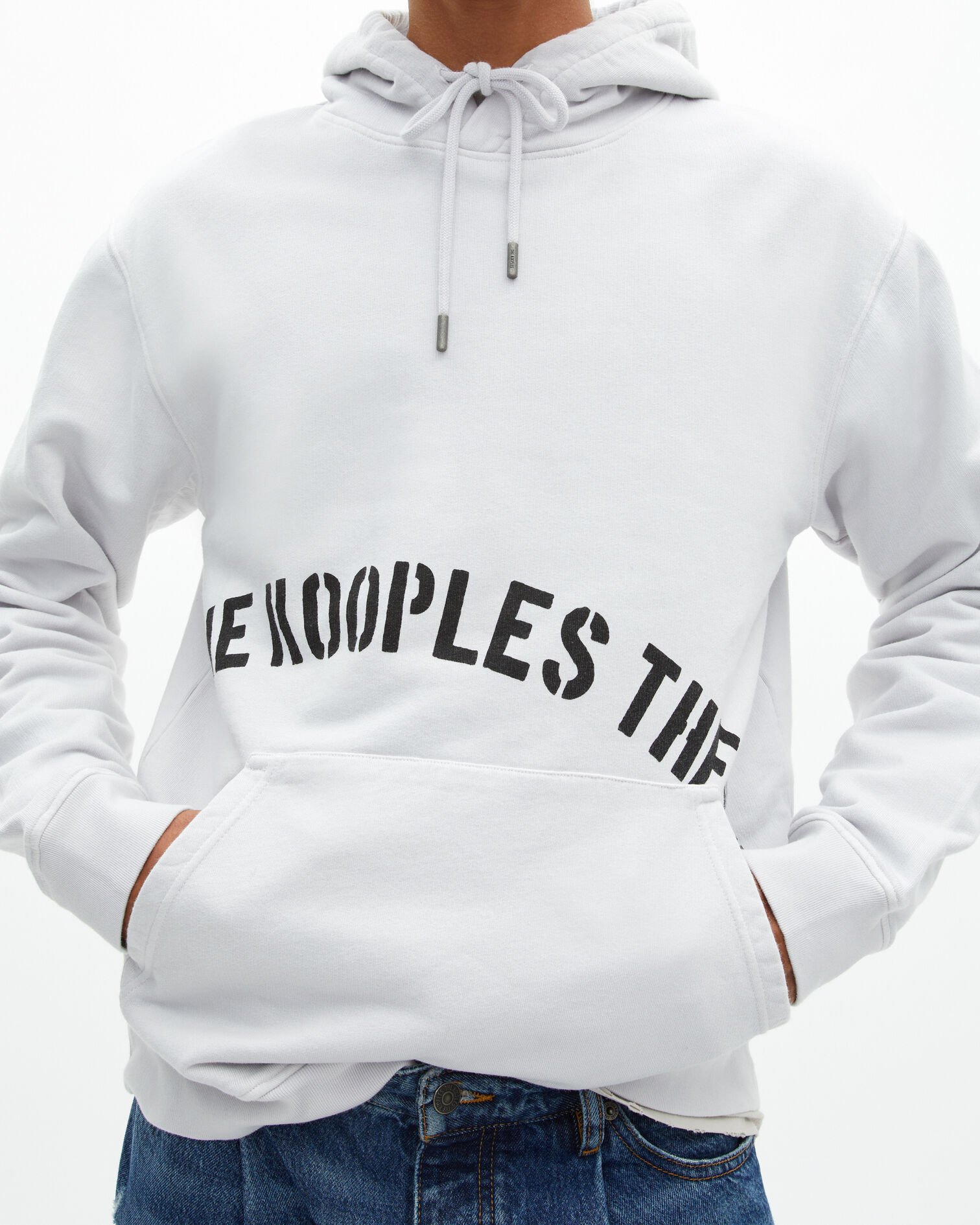 Kapuzen-Sweatshirt mit Siebdruck grau, LIGHT GREY, hi-res image number null
