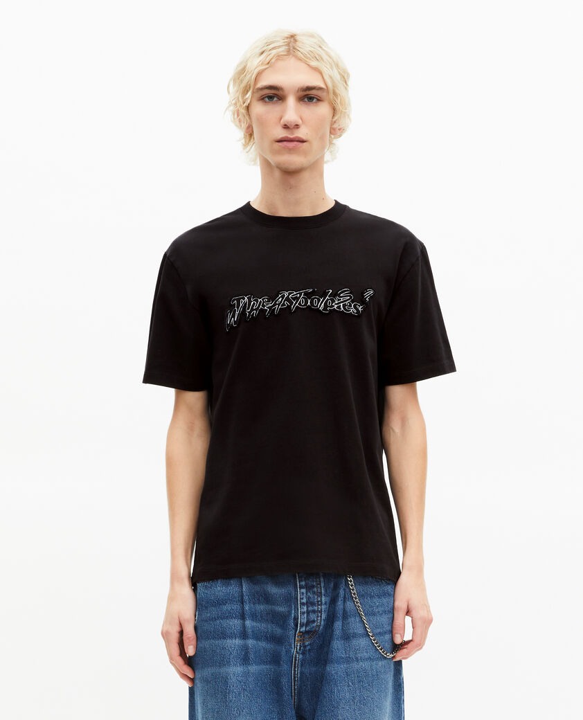 The Kooples HOMME BLACK t-shirt what is m&eacute;tallique noir