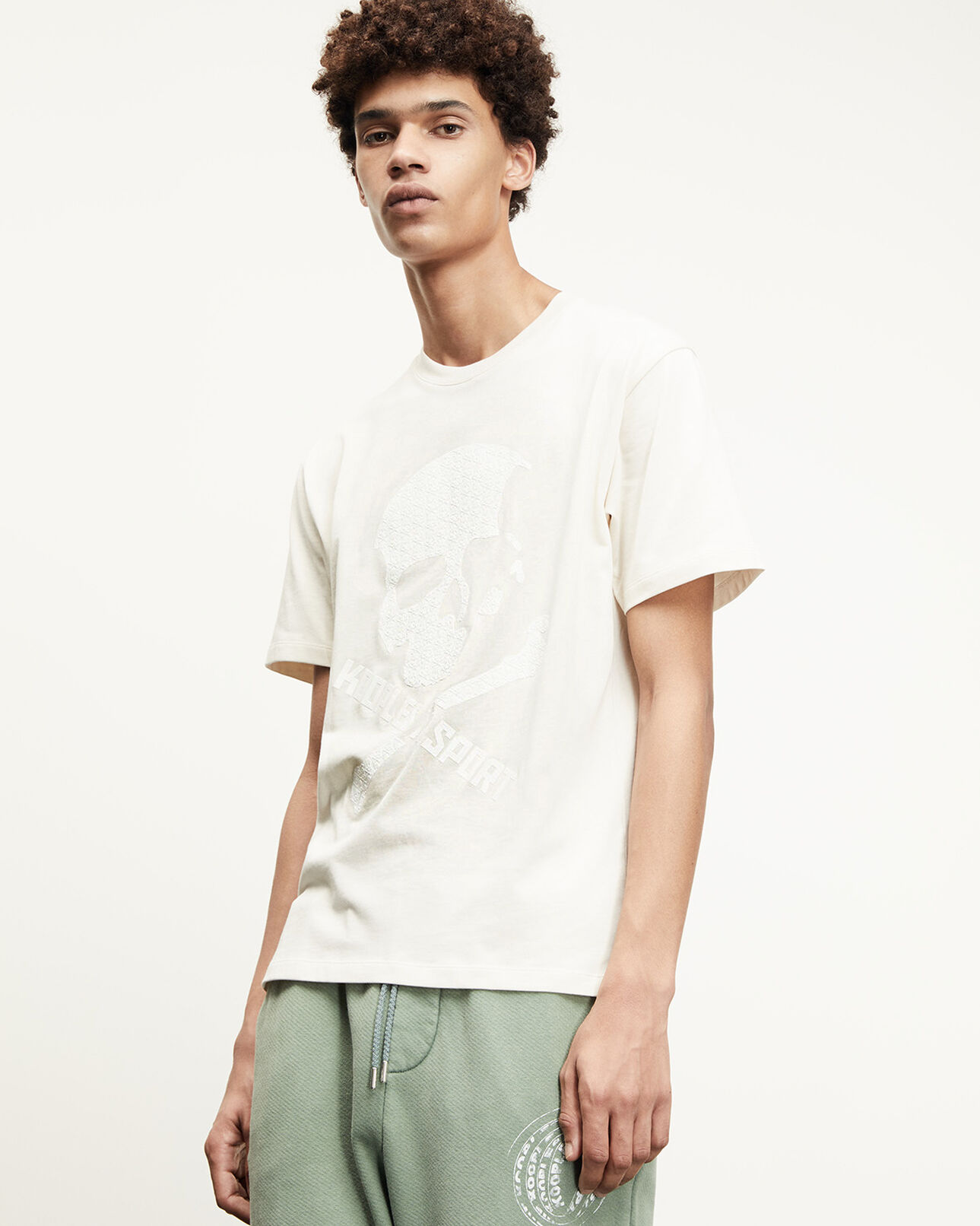 The Kooples HERREN OFF WHITE baumwoll-t-shirt weiß totenkopfmotiv