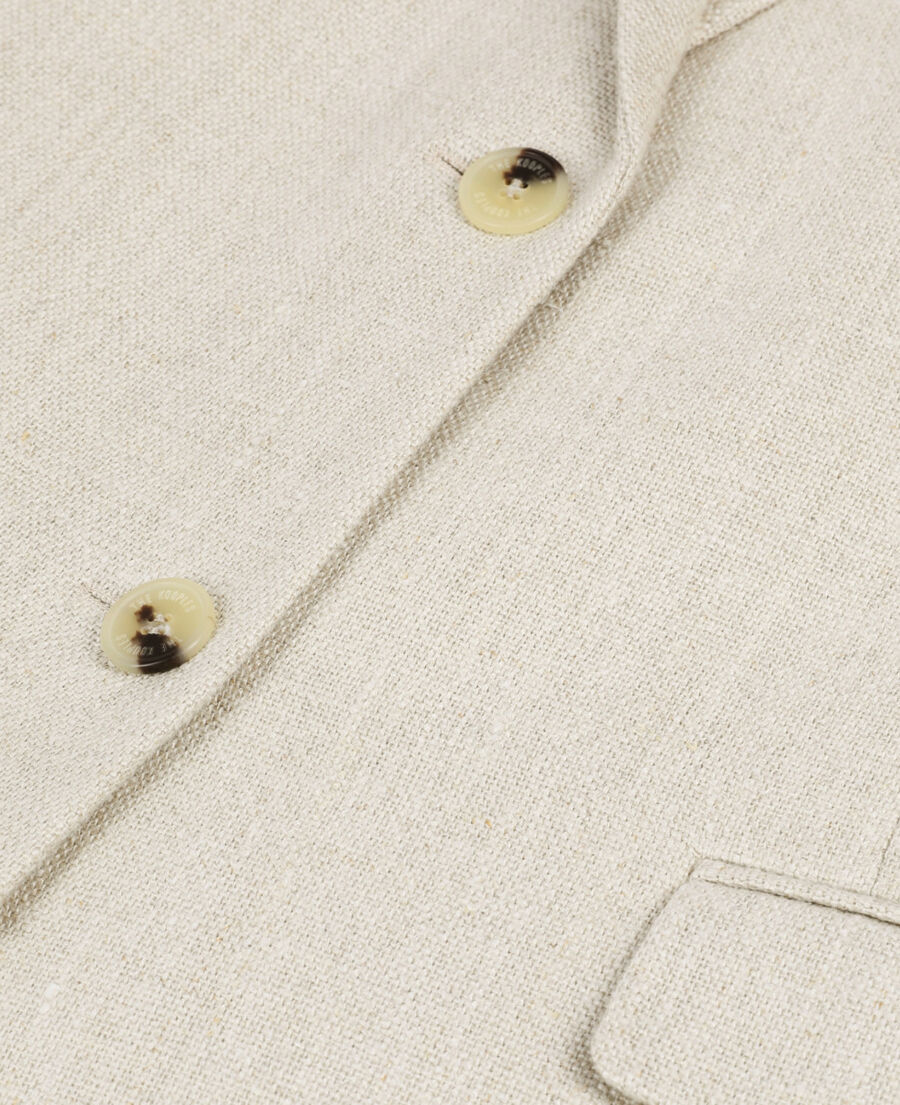 The Kooples WOMEN BEIGE ecru linen suit jacket