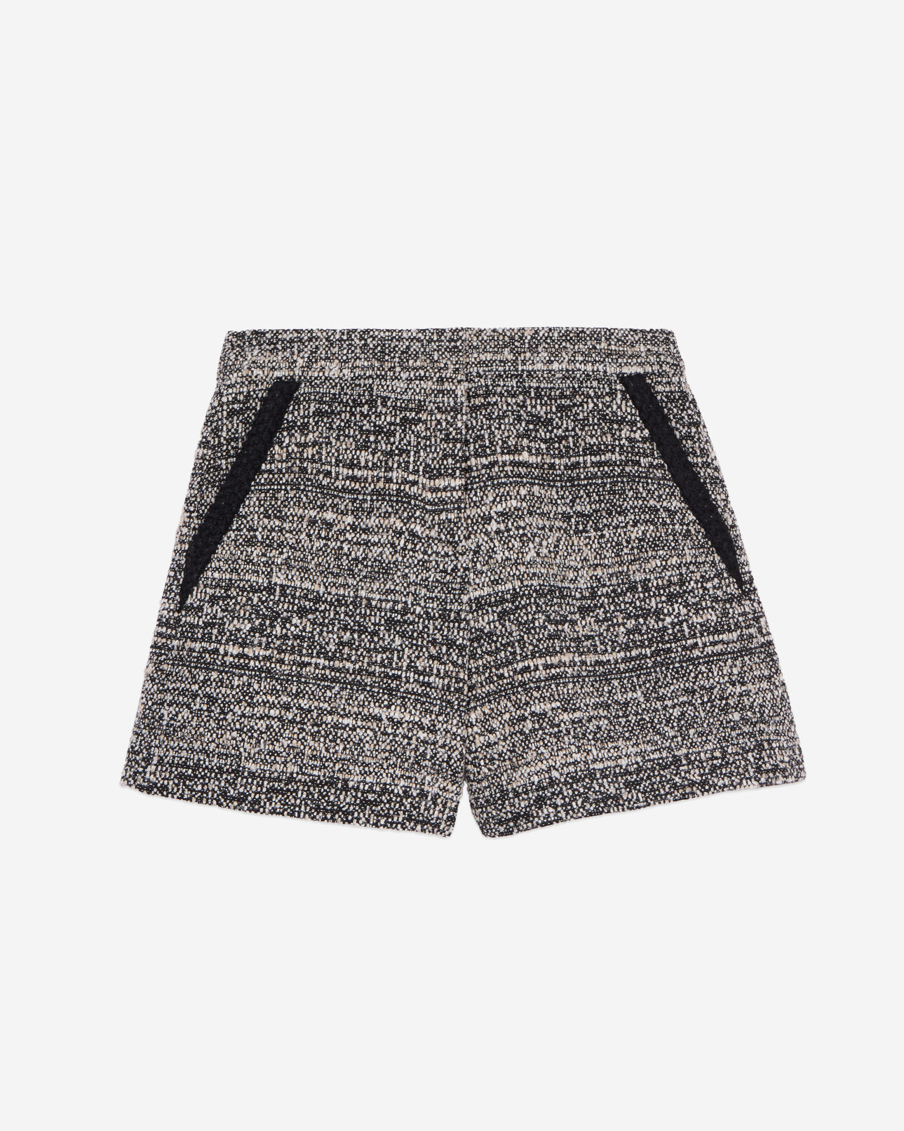 The Kooples WOMEN BLACK WHITE black and white tweed shorts