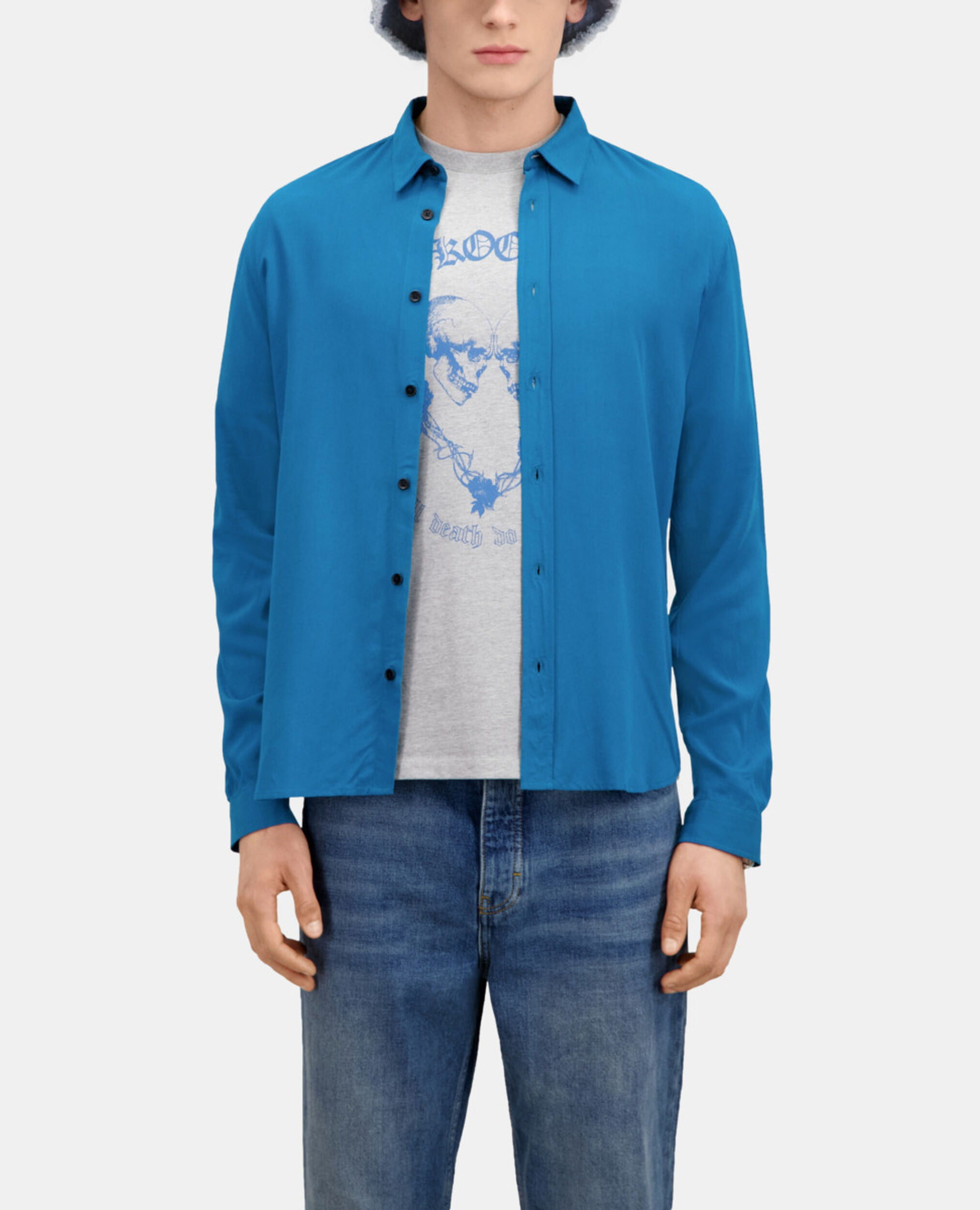 Blue shirt, MEDIUM BLUE, hi-res image number null