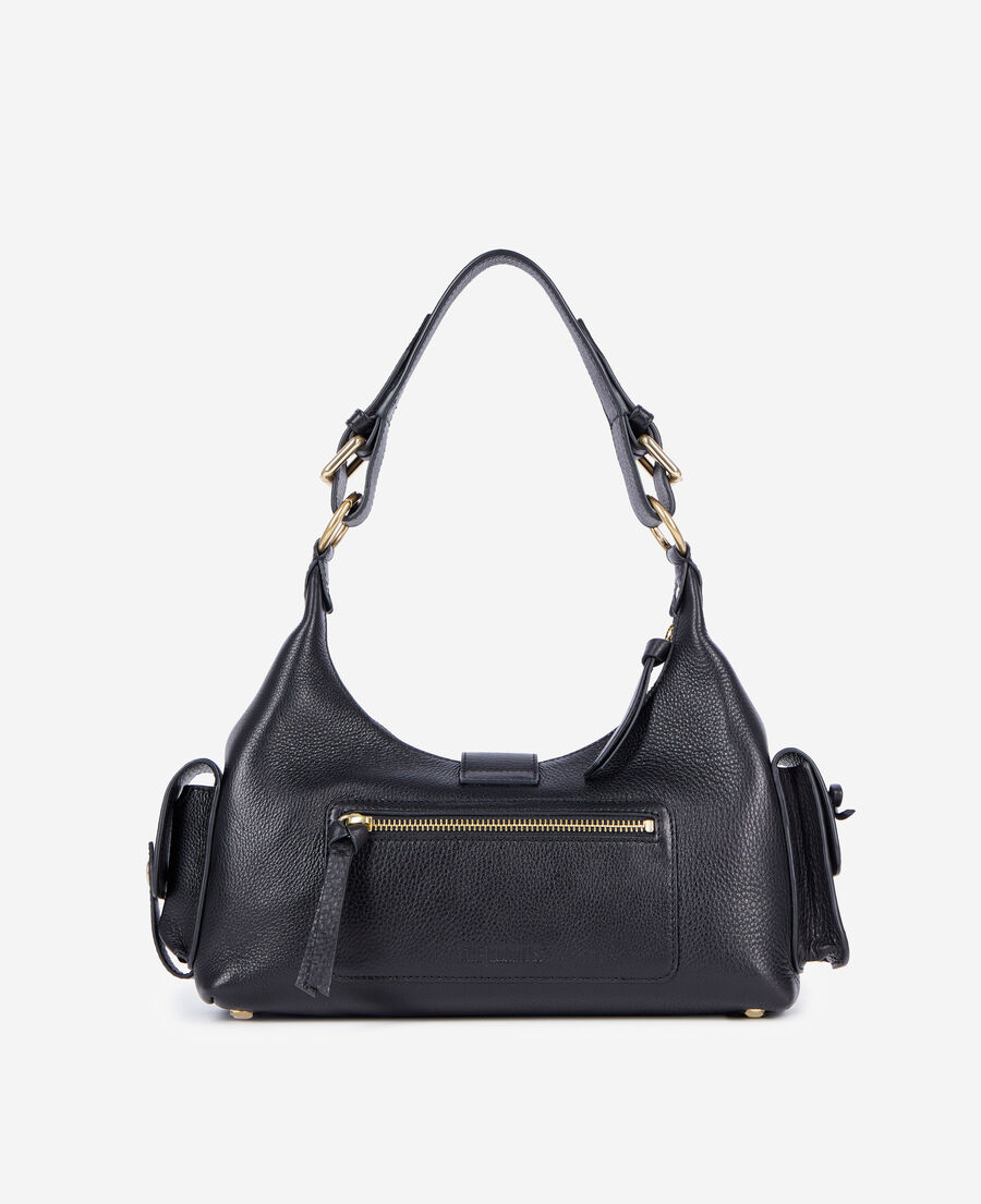 The Kooples FEMME BLACK sac amelia en cuir grain&eacute; noir
