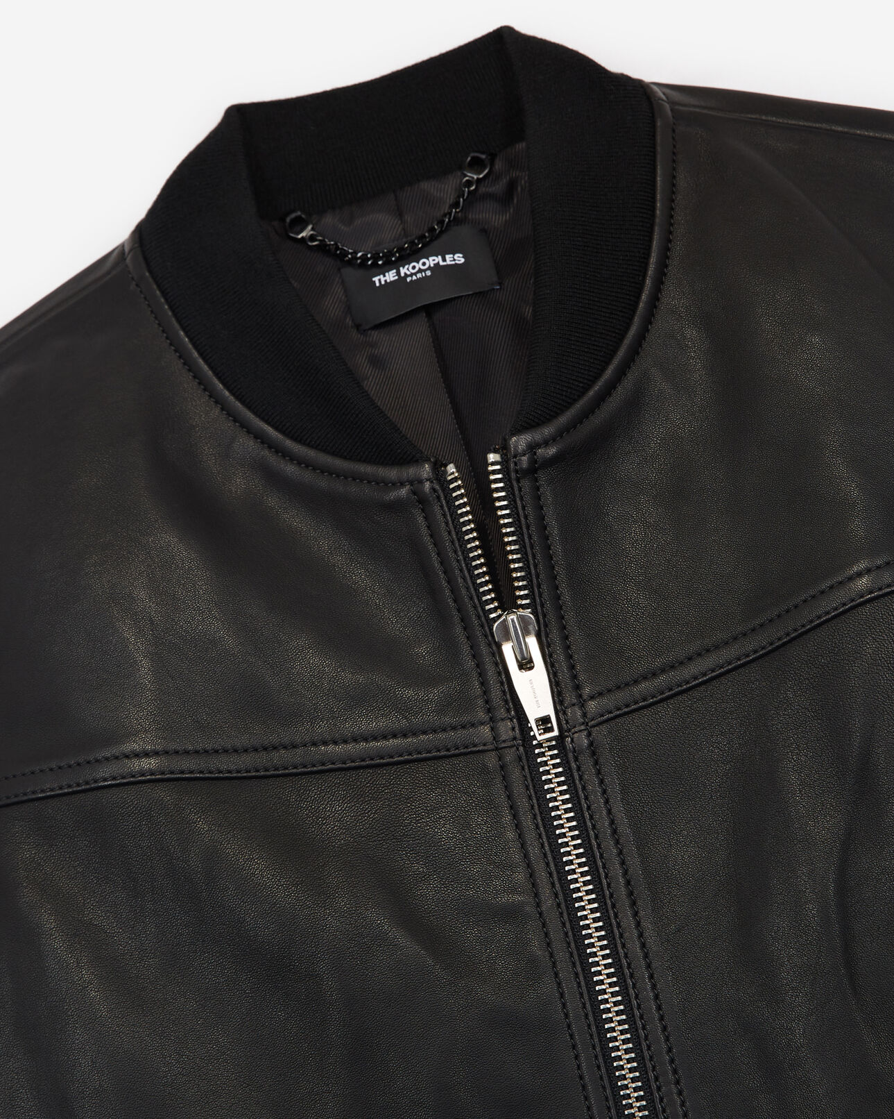 The Kooples MEN BLACK black leather jacket