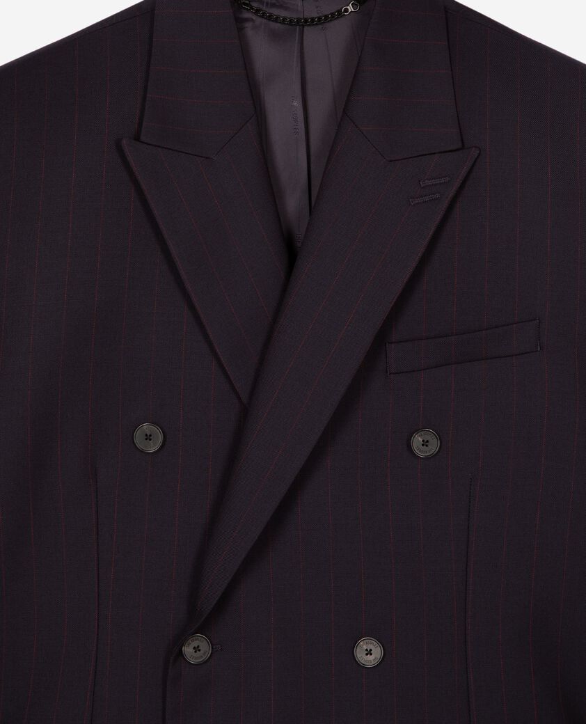 The Kooples MEN NAVY-RED navy pinstripe double-breasted suit jacket