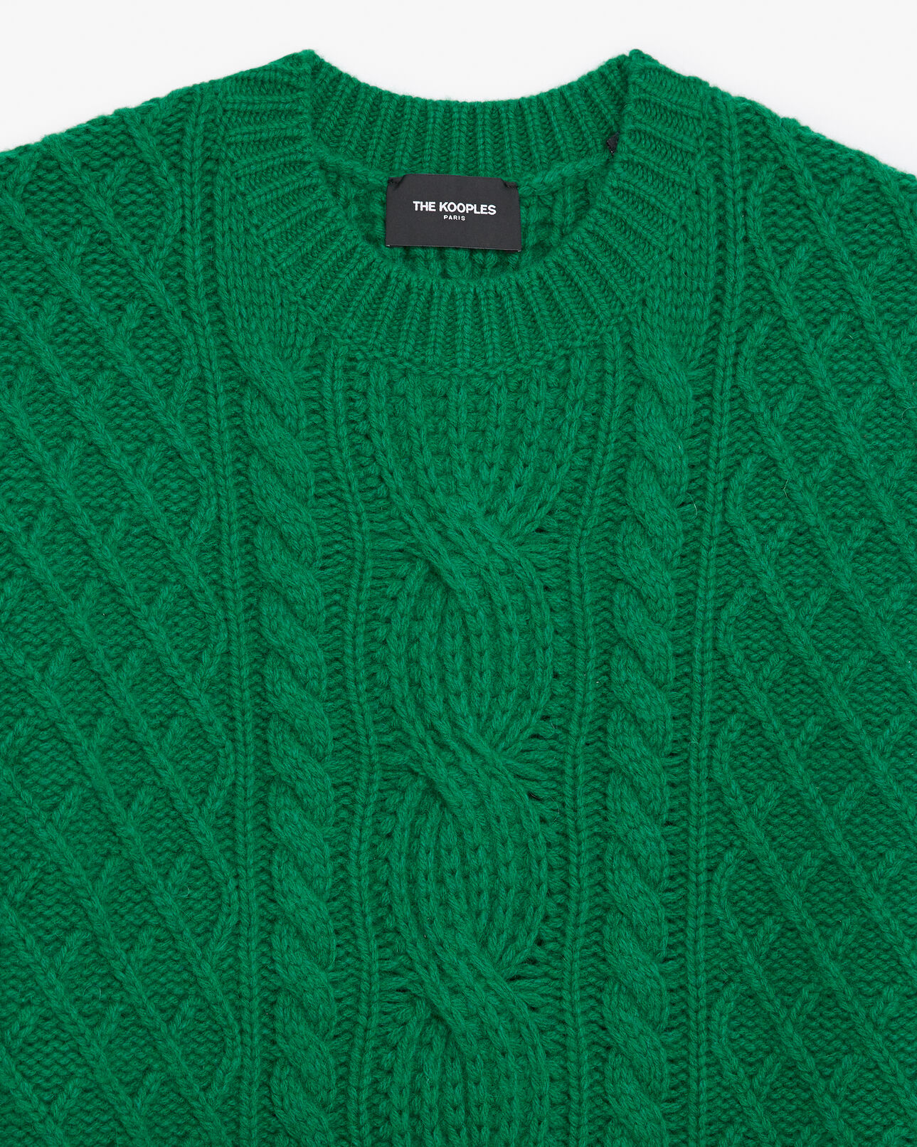 The Kooples MEN FOREST green wool cable knit sweater