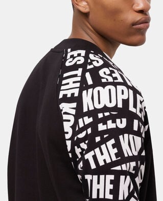 The Kooples HOMME BLACK / WHITE veste de survêtement noire tape logo