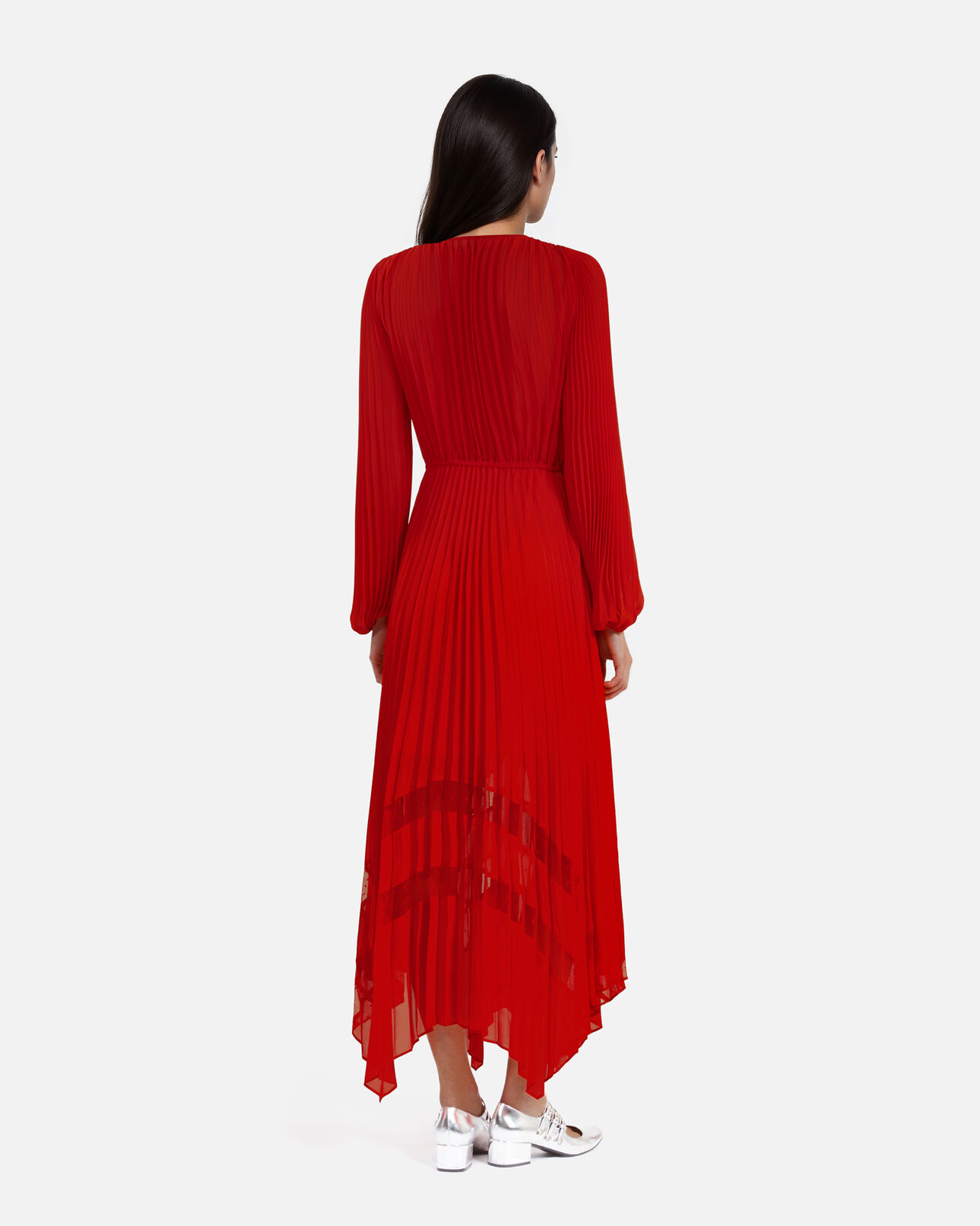 The Kooples WOMEN RED red pleated long dress
