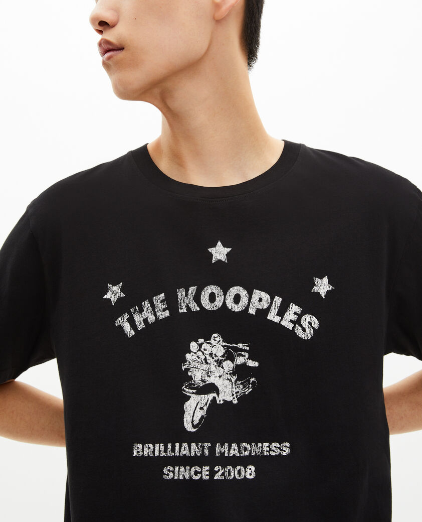 The Kooples HERREN BLACK t-shirt mit schwarzem siebdruck