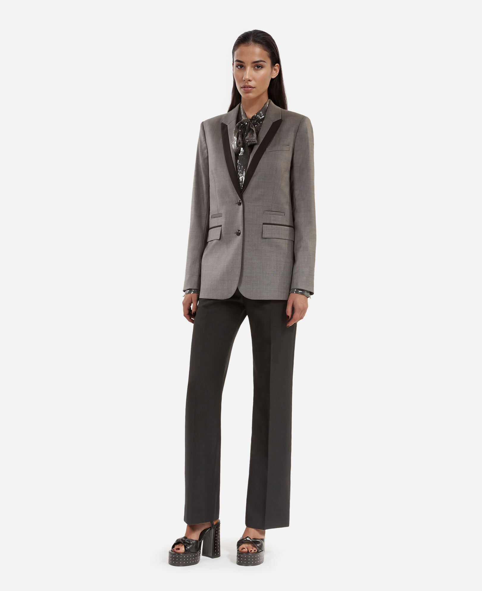 The Kooples MUJER DARK GREY chaqueta traje recta gris