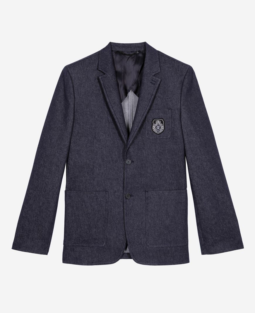 The Kooples HOMME NAVY veste de costume effet denim bleue